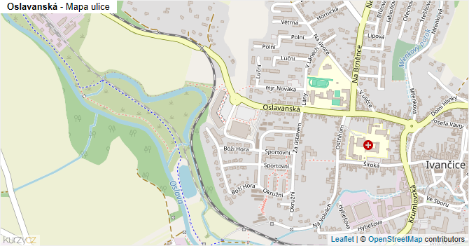 Oslavanská - mapa ulice