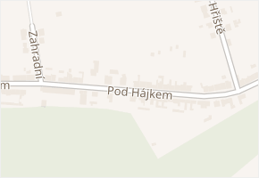 Pod Hájkem v obci Ivančice - mapa ulice