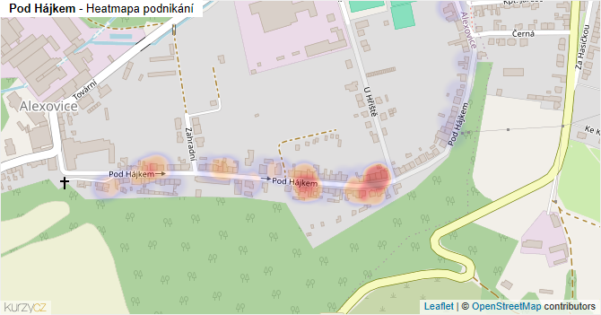 Pod Hájkem - mapa podnikání