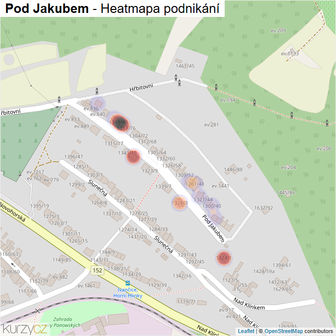 Mapa Pod Jakubem - Firmy v ulici.