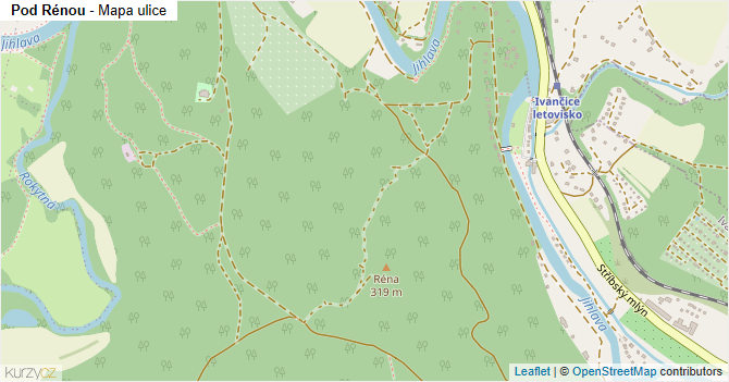 Pod Rénou - mapa ulice