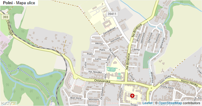 Polní - mapa ulice