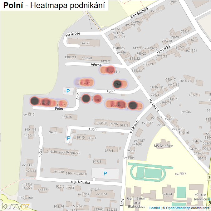 Mapa Polní - Firmy v ulici.