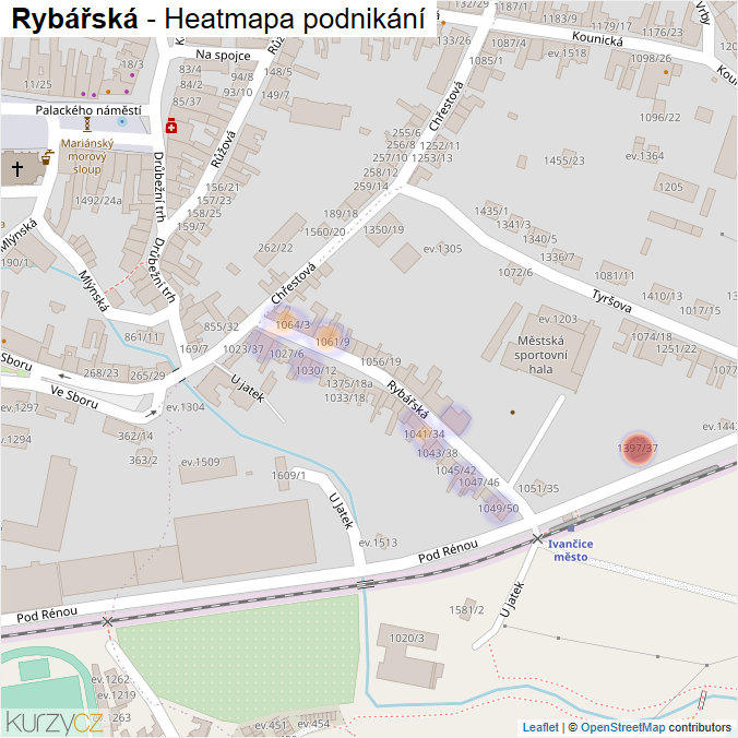 Mapa Rybářská - Firmy v ulici.