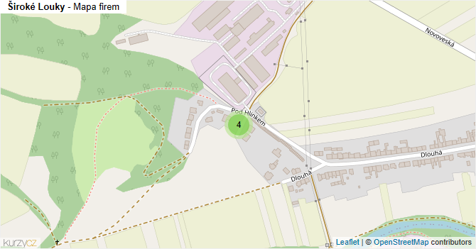 Široké Louky - mapa firem