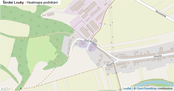 Široké Louky - mapa podnikání