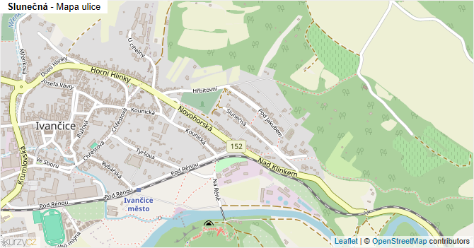 Slunečná - mapa ulice