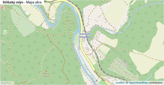 Stříbský mlýn - mapa ulice
