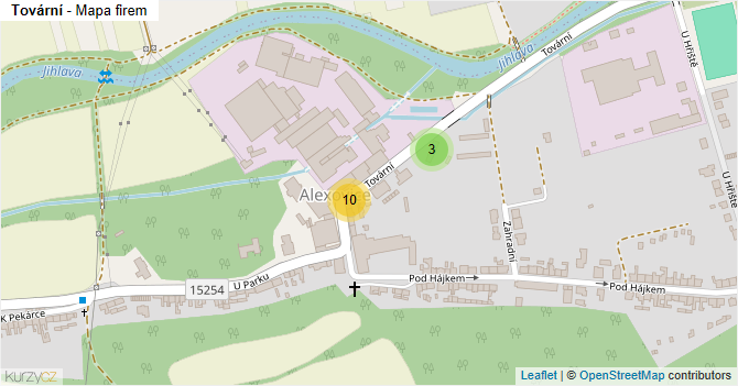 Tovární - mapa firem