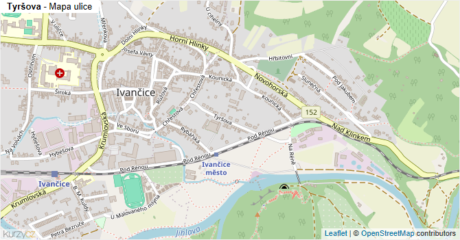 Tyršova - mapa ulice