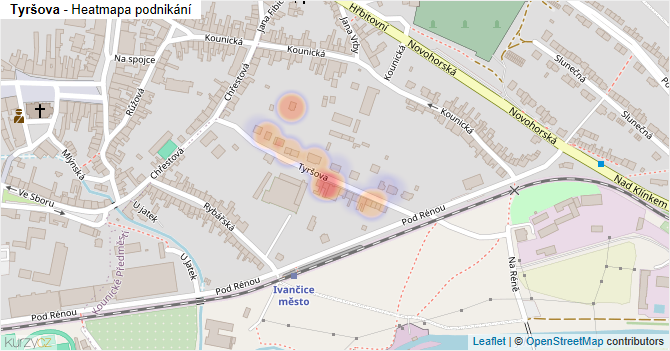 Tyršova - mapa podnikání