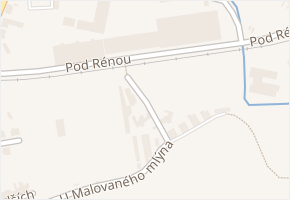 U Malovaného mlýna v obci Ivančice - mapa ulice