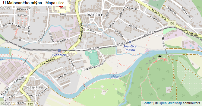 U Malovaného mlýna - mapa ulice