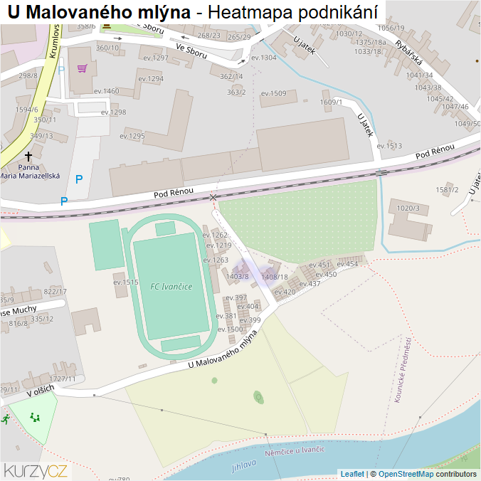 Mapa U Malovaného mlýna - Firmy v ulici.