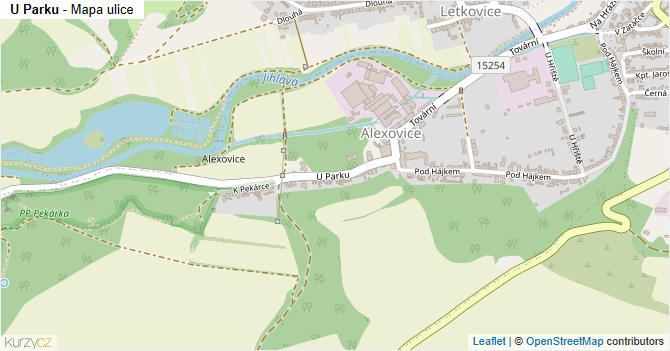 U Parku - mapa ulice
