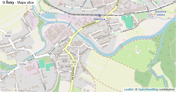 U Řeky - mapa ulice