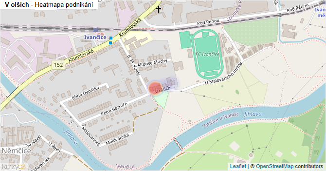 V olších - mapa podnikání