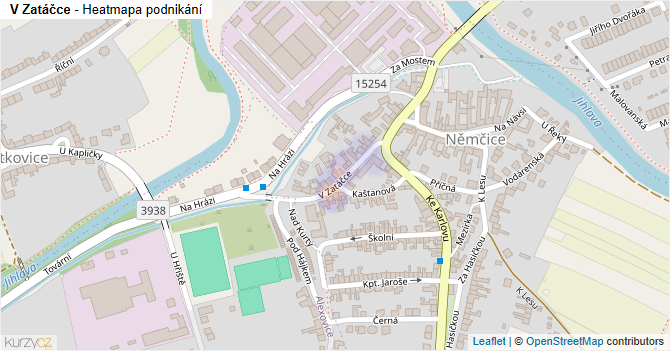 V Zatáčce - mapa podnikání