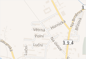 Větrná v obci Ivančice - mapa ulice