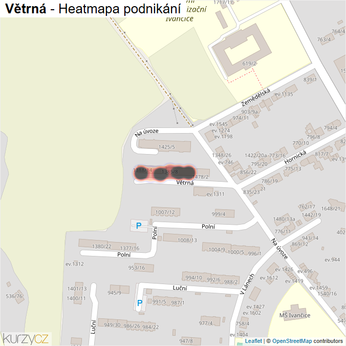 Mapa Větrná - Firmy v ulici.