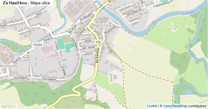 Za Hasičkou - mapa ulice