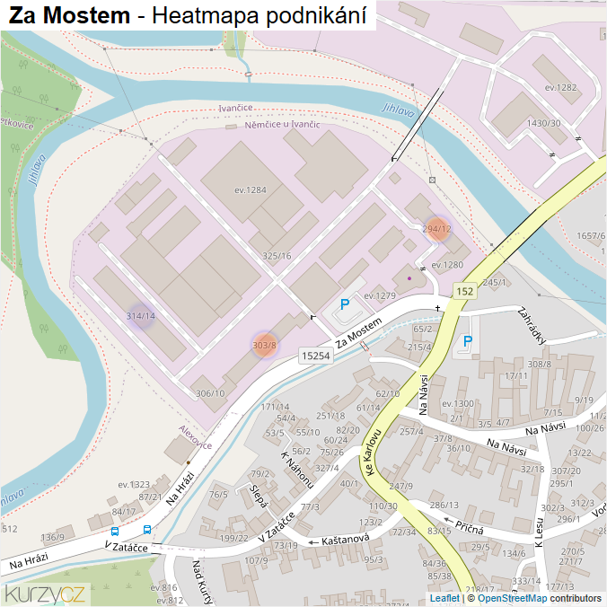 Mapa Za Mostem - Firmy v ulici.