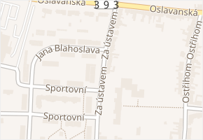 Za ústavem v obci Ivančice - mapa ulice