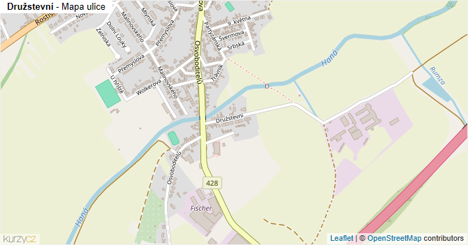 Družstevní - mapa ulice