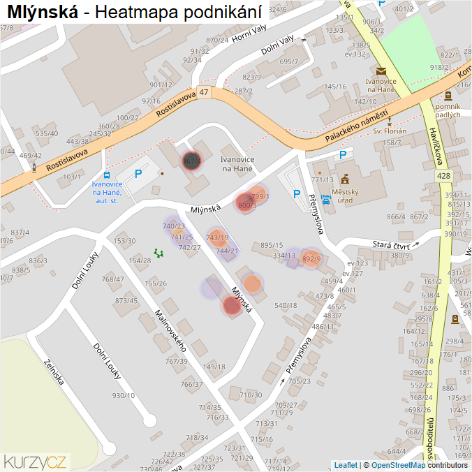 Mapa Mlýnská - Firmy v ulici.