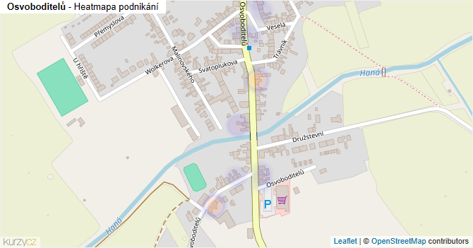 Osvoboditelů - mapa podnikání