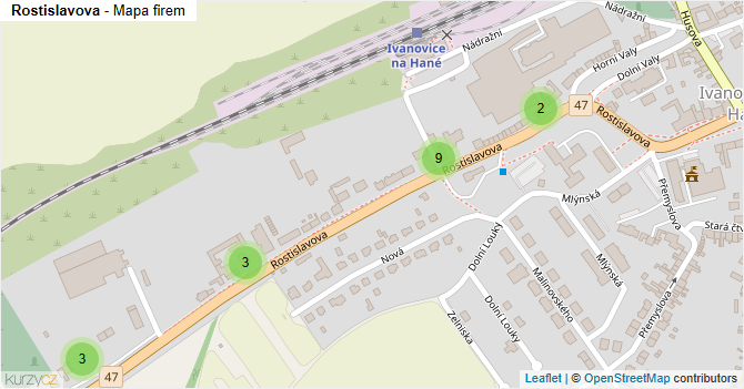 Rostislavova - mapa firem