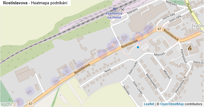 Rostislavova - mapa podnikání