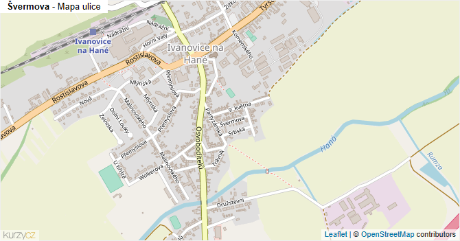 Švermova - mapa ulice