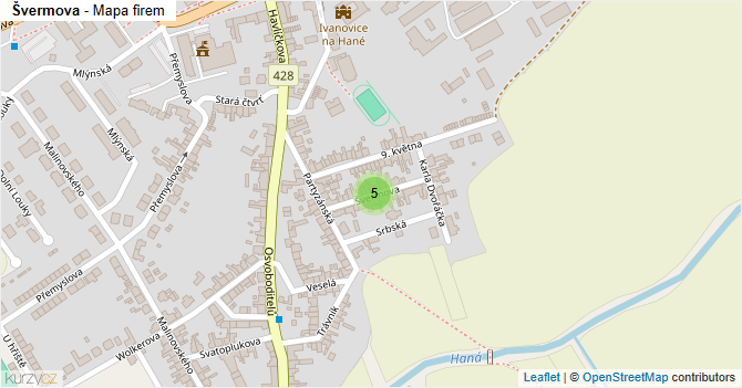 Švermova - mapa firem