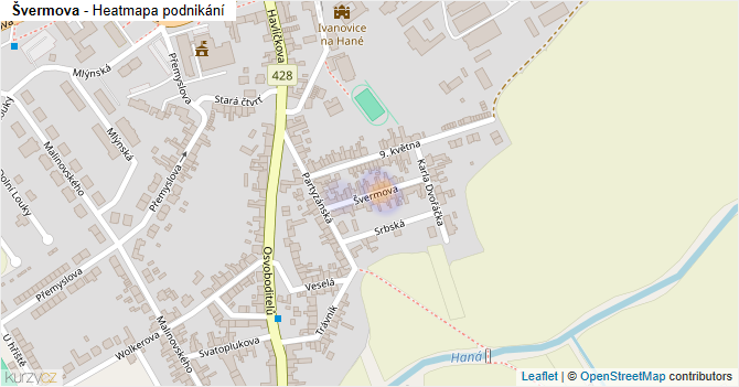 Švermova - mapa podnikání