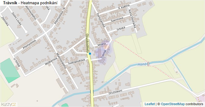 Trávník - mapa podnikání