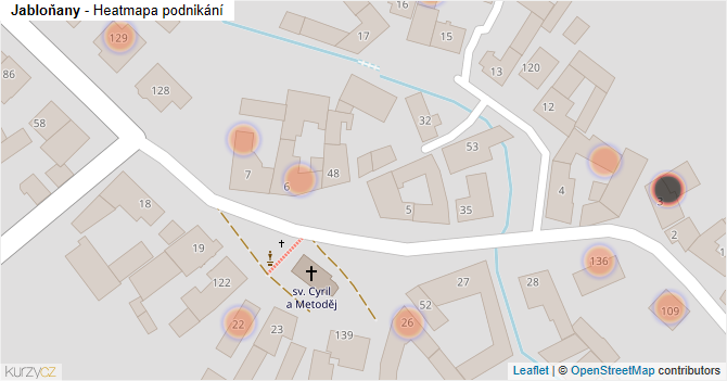 Jabloňany - mapa podnikání