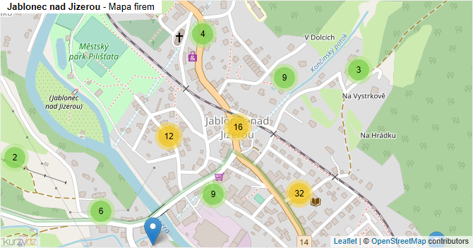 Jablonec nad Jizerou - mapa firem