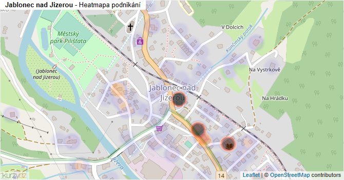 Jablonec nad Jizerou - mapa podnikání