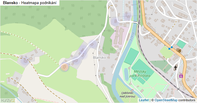 Blansko - mapa podnikání