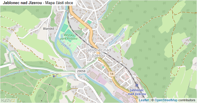 Jablonec nad Jizerou - mapa části obce
