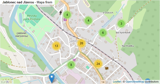 Jablonec nad Jizerou - mapa firem