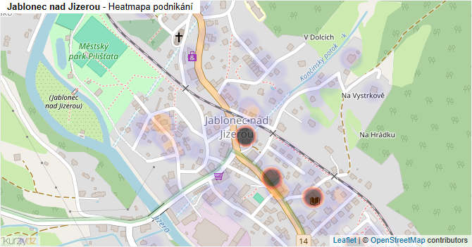 Jablonec nad Jizerou - mapa podnikání