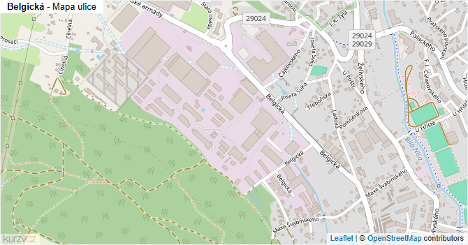Belgická - mapa ulice