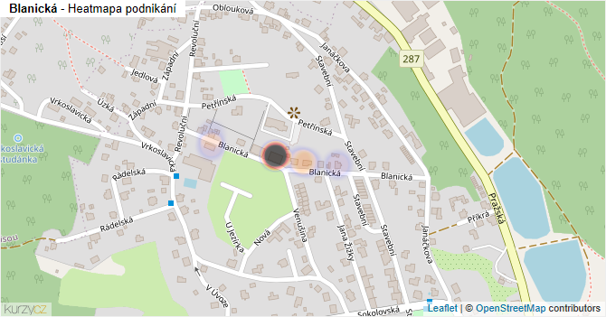 Blanická - mapa podnikání