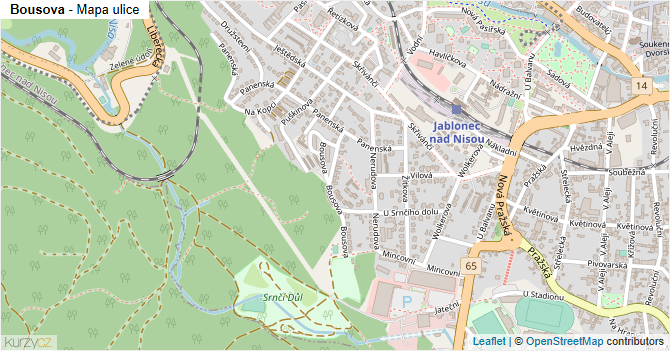 Bousova - mapa ulice