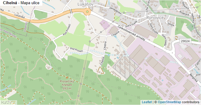 Cihelná - mapa ulice