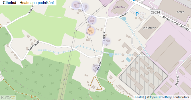 Cihelná - mapa podnikání