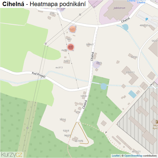 Mapa Cihelná - Firmy v ulici.
