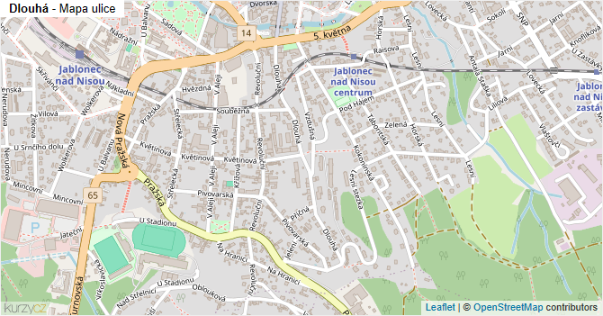 Dlouhá - mapa ulice
